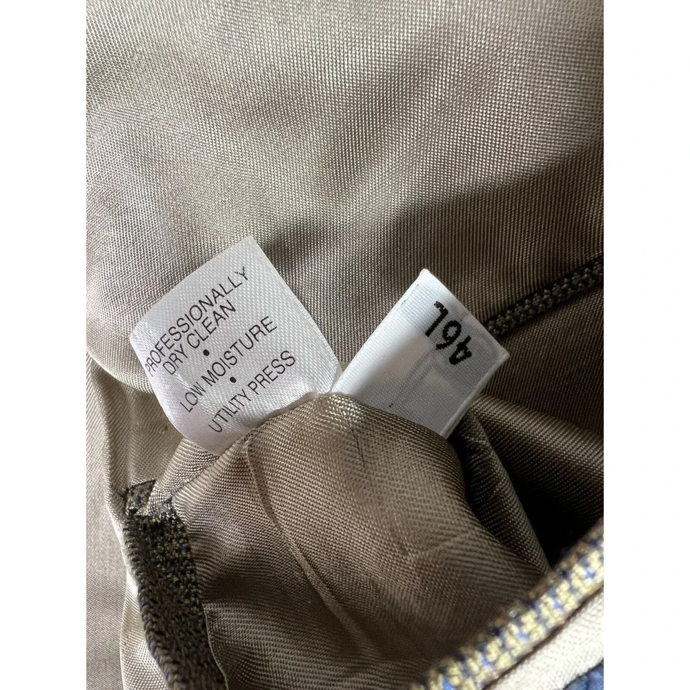 Hart Shaffner Marx Blazer Men's 46L Beige 2 Button Suit‎ Jacket Wool